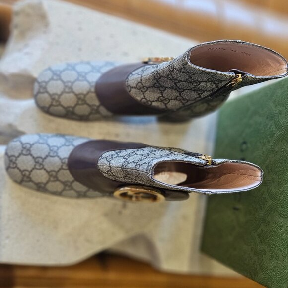 GUCCI Blondie GG-Supreme Canvas Boots - Picture 12 of 13